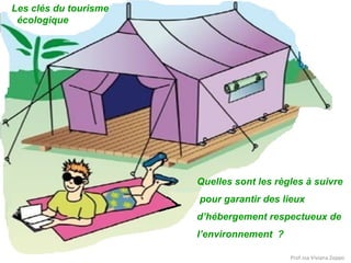 Les clés du tourisme
écologique

Quelles sont les règles à suivre
pour garantir des lieux
d’hébergement respectueux de
l’environnement ?
Prof.ssa Viviana Zoppo

 