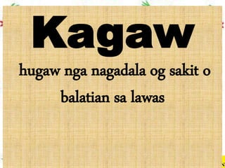 Kagaw
hugaw nga nagadala og sakit o
balatian sa lawas
 
