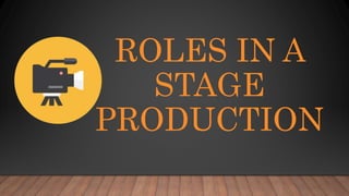 Arts Education: Roles in a stage production | PPTX