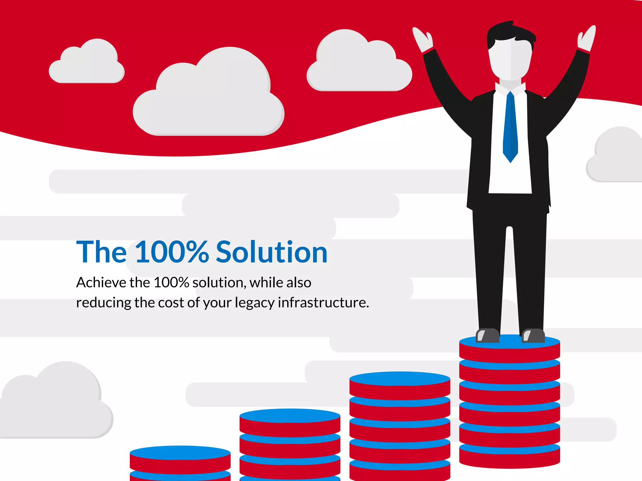 The 100% Solution
Achieve the 100% solution, while also
reducing the cost of your legacy infrastructure.
 