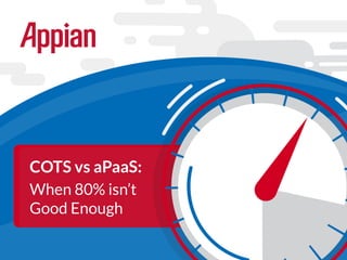 COTS vs aPaaS:
When 80% isn’t
Good Enough
 