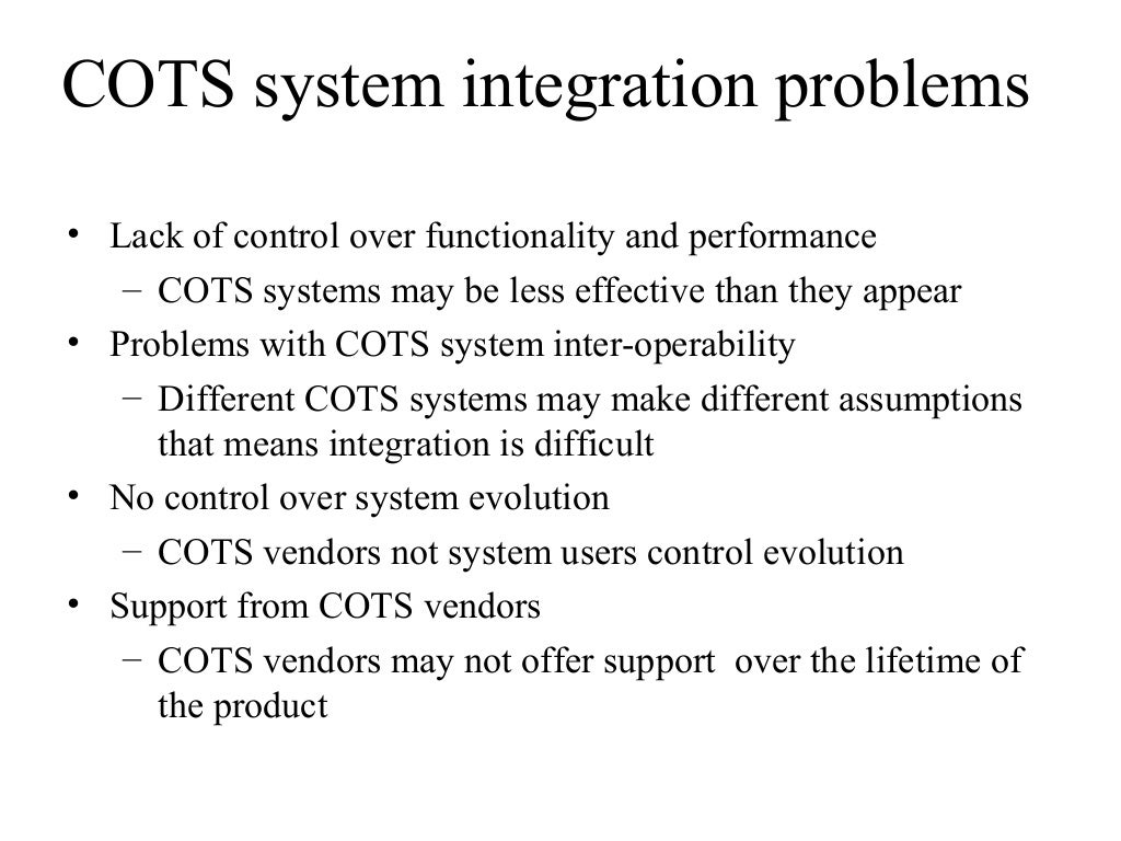 What Is Cots Integration In Software Engineering at Bethann Gonyea blog