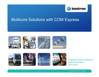 Multicore Solutions with COM Express




                              Embedded Systems Conference
                              EPBU Presentation
                              Jack London
 