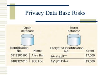 Privacy Data Base Risks
 