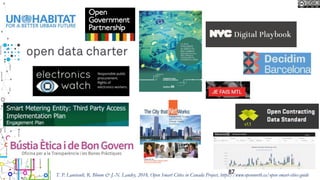 87T. P. Lauriault, R. Bloom & J.-N. Landry, 2018, Open Smart Cities in Canada Project, https://www.opennorth.ca/open-smart-cities-guide
 