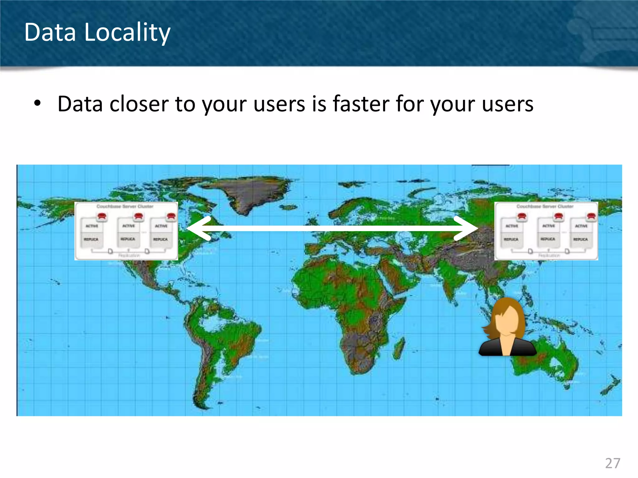 Data Locality

• Data closer to your users is faster for your users




                                                       27
 