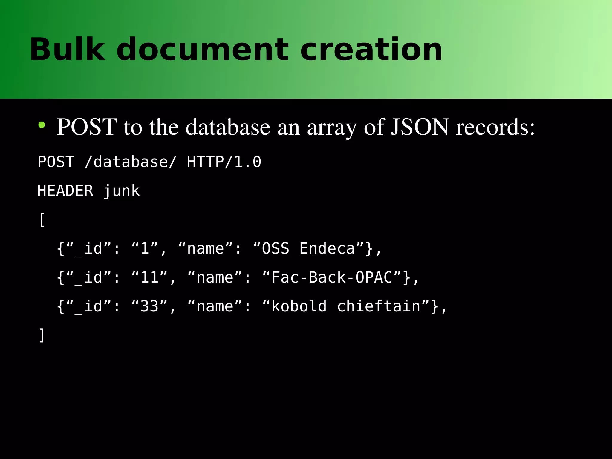CouchDB is sacrilege... mmm, delicious sacrilege