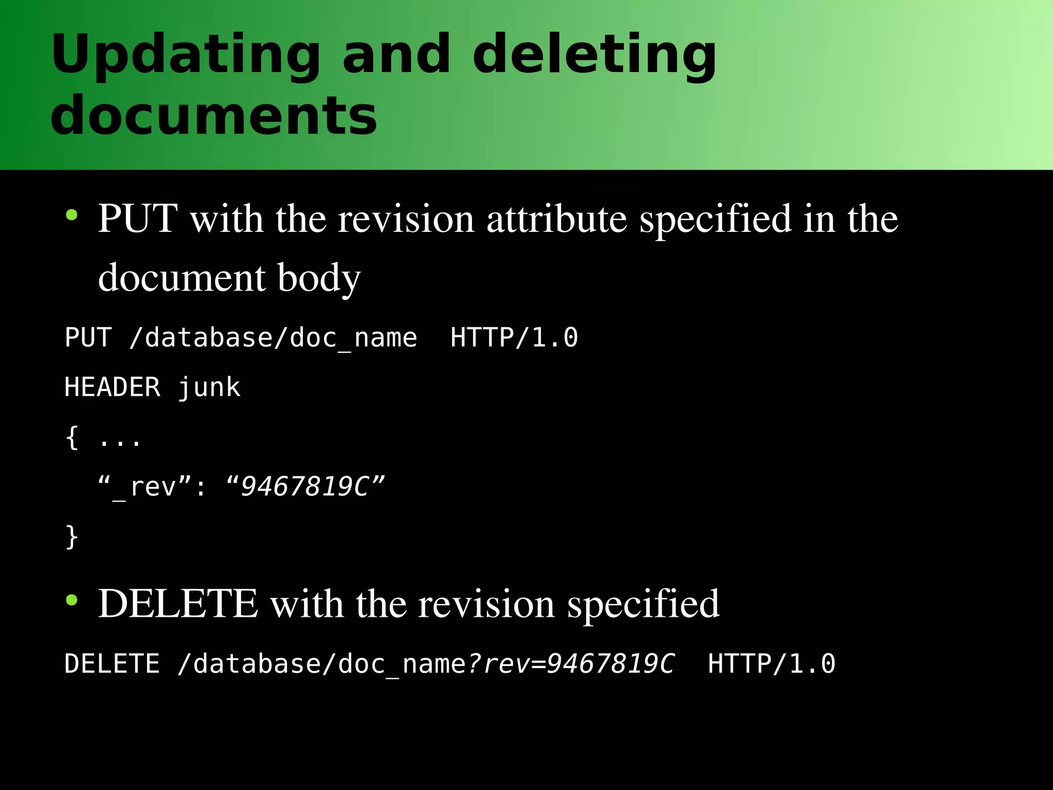 CouchDB is sacrilege... mmm, delicious sacrilege