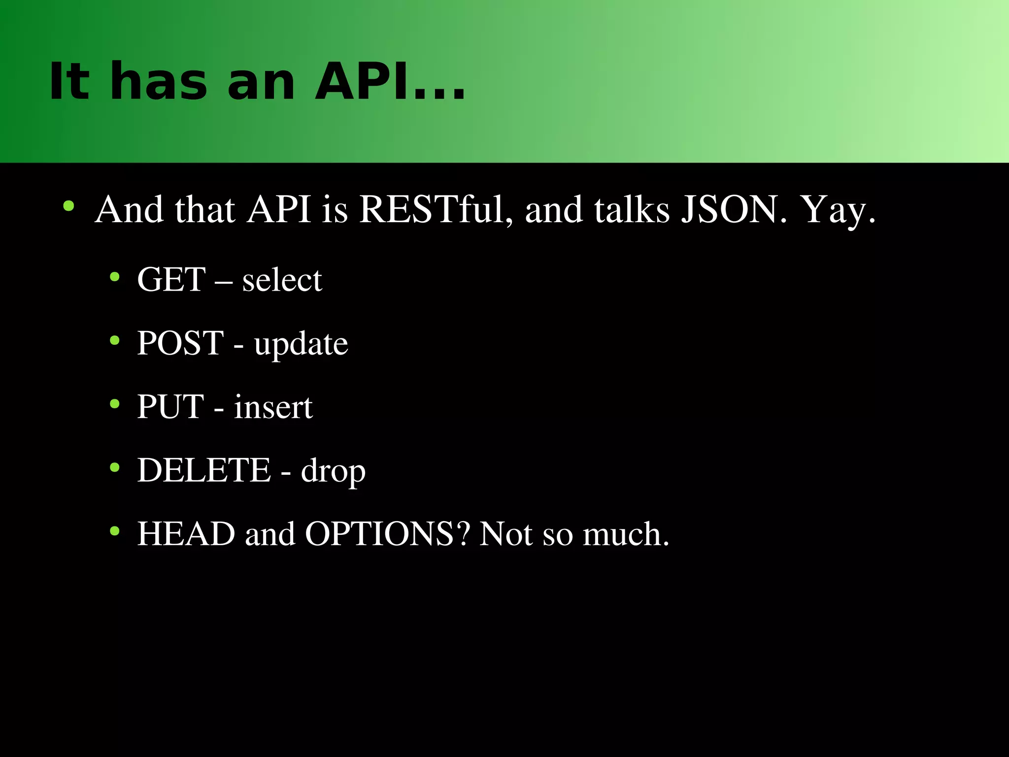 CouchDB is sacrilege... mmm, delicious sacrilege