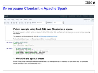Интеграция Cloudant и Apache Spark
14
 