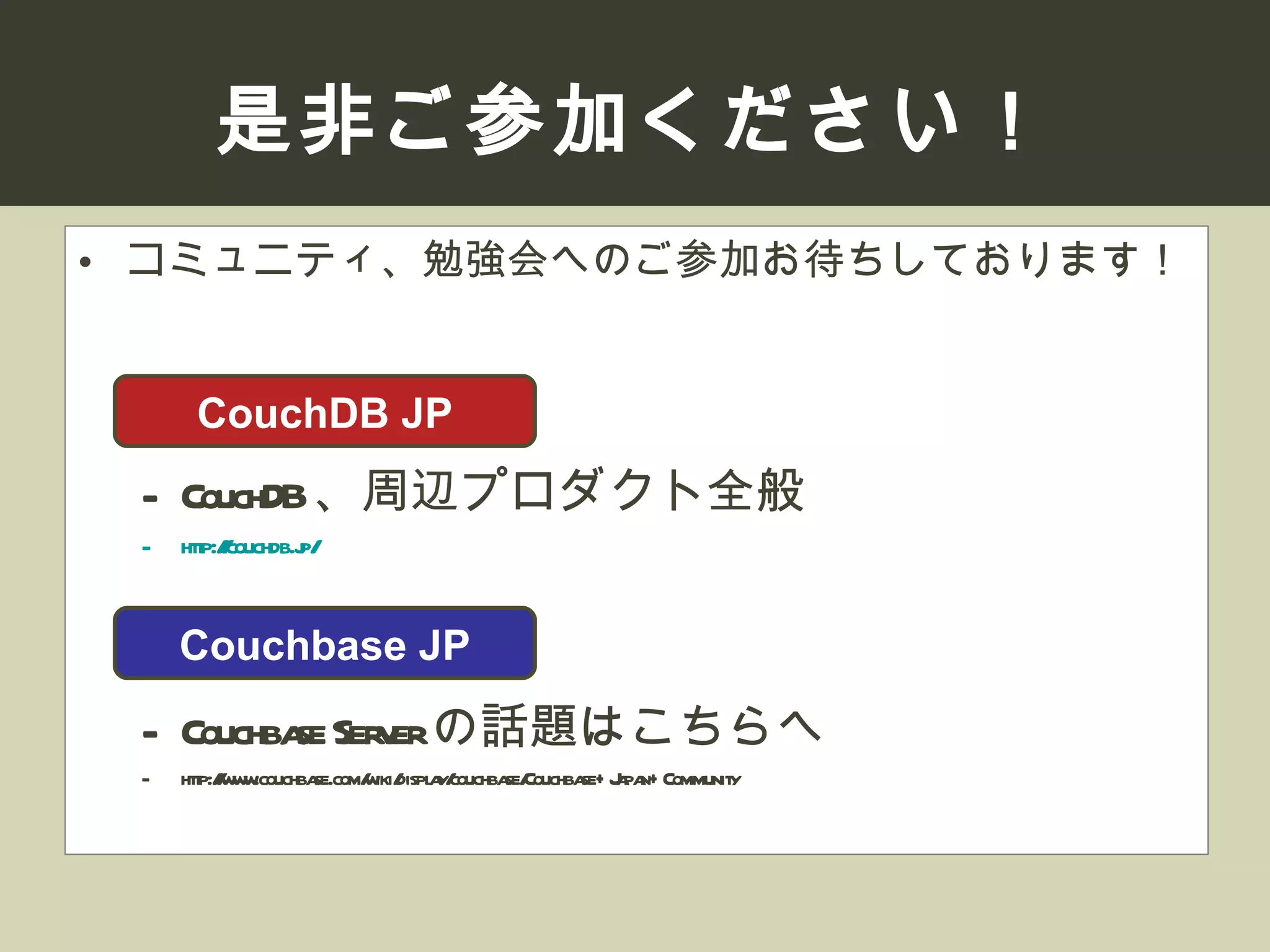CouchDB JP Developers Dummit LT