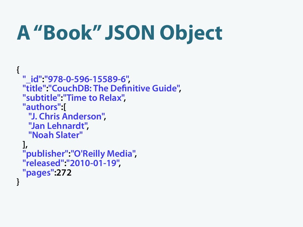 A “Book” JSON Object image.