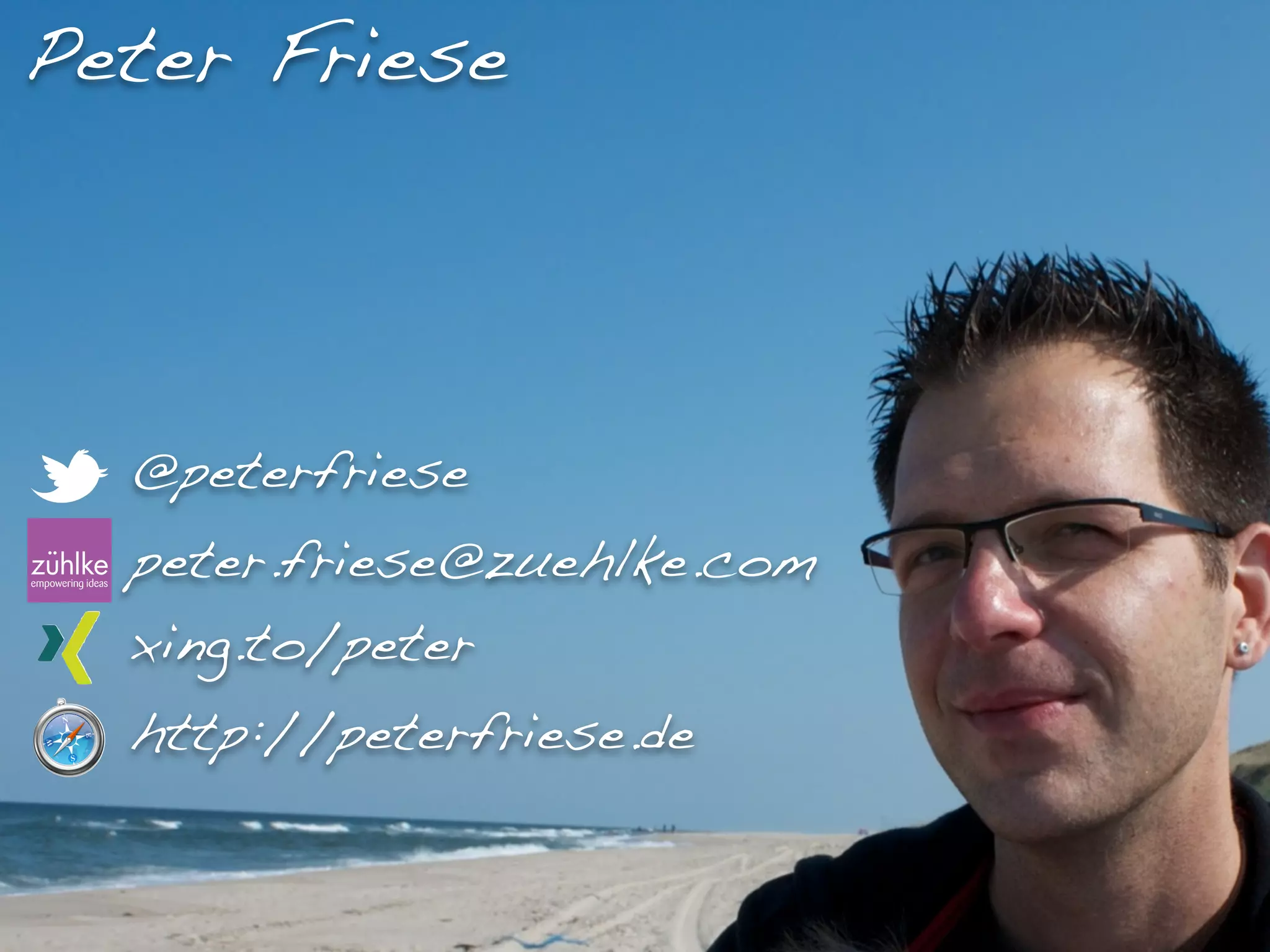 Peter Friese




  @peterfriese
  peter.friese@zuehlke.com
  xing.to/peter
  http://peterfriese.de
 