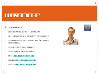 Wer bin ich? Mario Müller, 27 TWT Interactive GmbH - Düsseldorf PHP, Java, Groovy, Javascript, Python, Ruby Webservices, SOA, Software Qualität, diverse Frameworks MySQL, MongoDb, CouchDb Mac-Head & Linux Enthusiast Xing:  http://bit.ly/mariomueller Twitter:  http://twitter.com/xenji Github:  http://github.com/xenji 