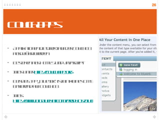 CouchApps Applikationen die direkt auf der CouchDB ausgeführt werden Bestehen aus HTML5 und Javascript Infos unter  http://couchapp.org Beispiel App „Blue Ink“ ist ein kleines CMS basierend auf CouchDB Infos  http://www.bigbluehat.com/products/blueink_cms 