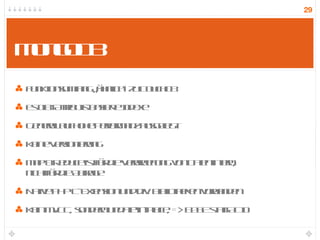 MongoDB Funktionsumfang „ähnlich“ zu CouchDB Es gibt Attributs-basierte Indexe Generell auf hohe Performanz ausgelegt Keine Versionierung Map & Reduce ist für die Verarbeitung von Daten intern,  nicht für die Abfrage Native PHP C-Extension und div. Bibliotheken vorhanden Kein MVCC, sondern update-in-place, => BASE statt ACID 