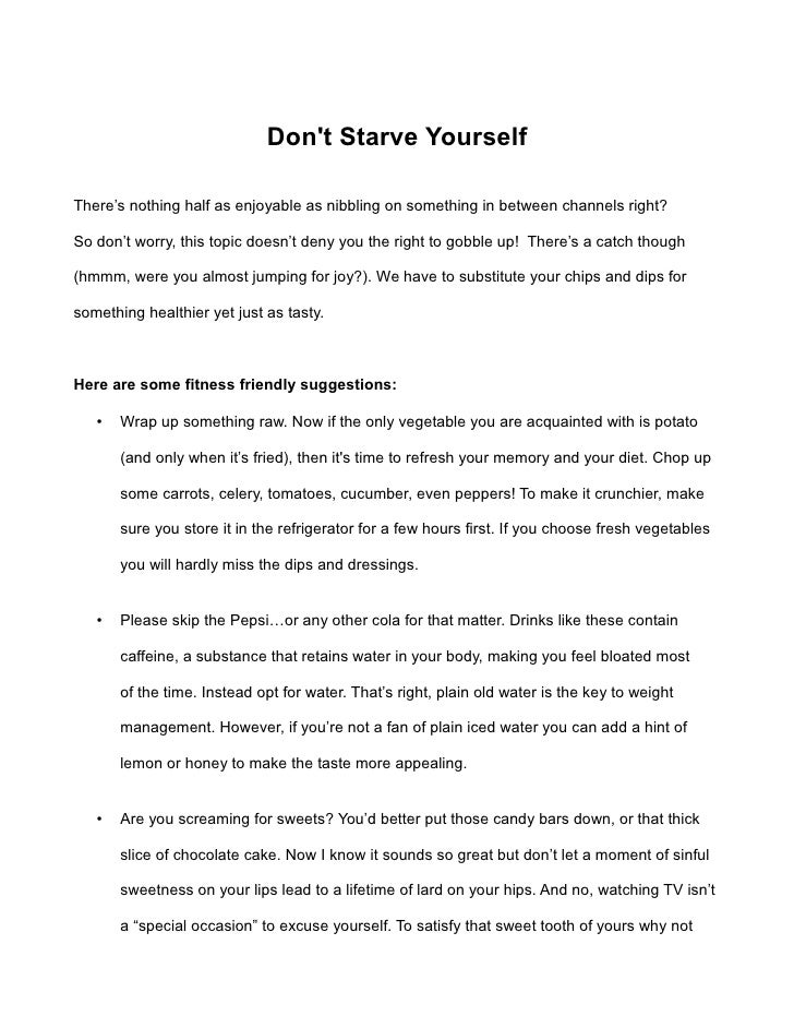 Couch Potato Diet Don T Starve Yourself