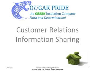 Customer Relations  Information Sharing  11/12/2010 1 