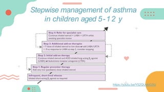 Stepwise management of asthma
in children aged 5-12 y
https://youtu.be/Y52QUekiG5U
 