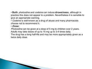 Cough responding to symptoms lec. 2 | PPT