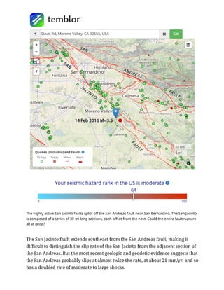 Could a great quake strike on the enigmatic san jacinto fault    temblor
