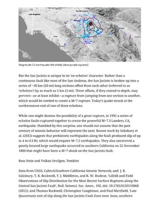 Could a great quake strike on the enigmatic san jacinto fault    temblor