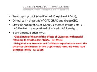 Could ciat  be(come)  the latin-american convening centre on the knowledge based bio-economy?