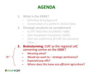 Could ciat  be(come)  the latin-american convening centre on the knowledge based bio-economy?