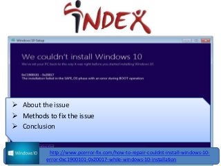 we couldn t install windows 10