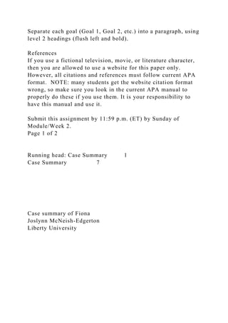 COUN 510Counseling Project Case Summary and Presenting Problems.docx
