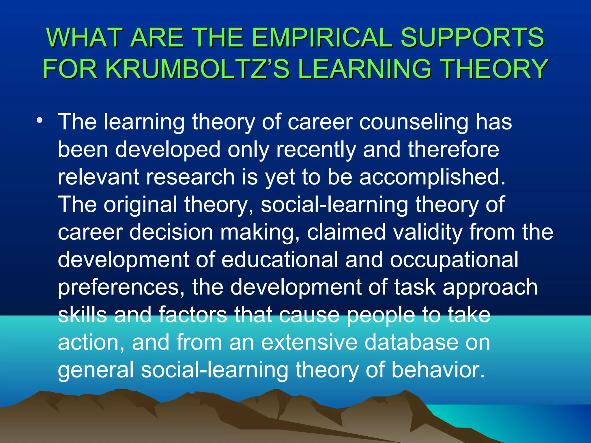 Coun 915 Krumsboltz Learning Theory Of Career Counseling Final PPT Coun 915 krumsboltz learning theory of career counseling final ppt