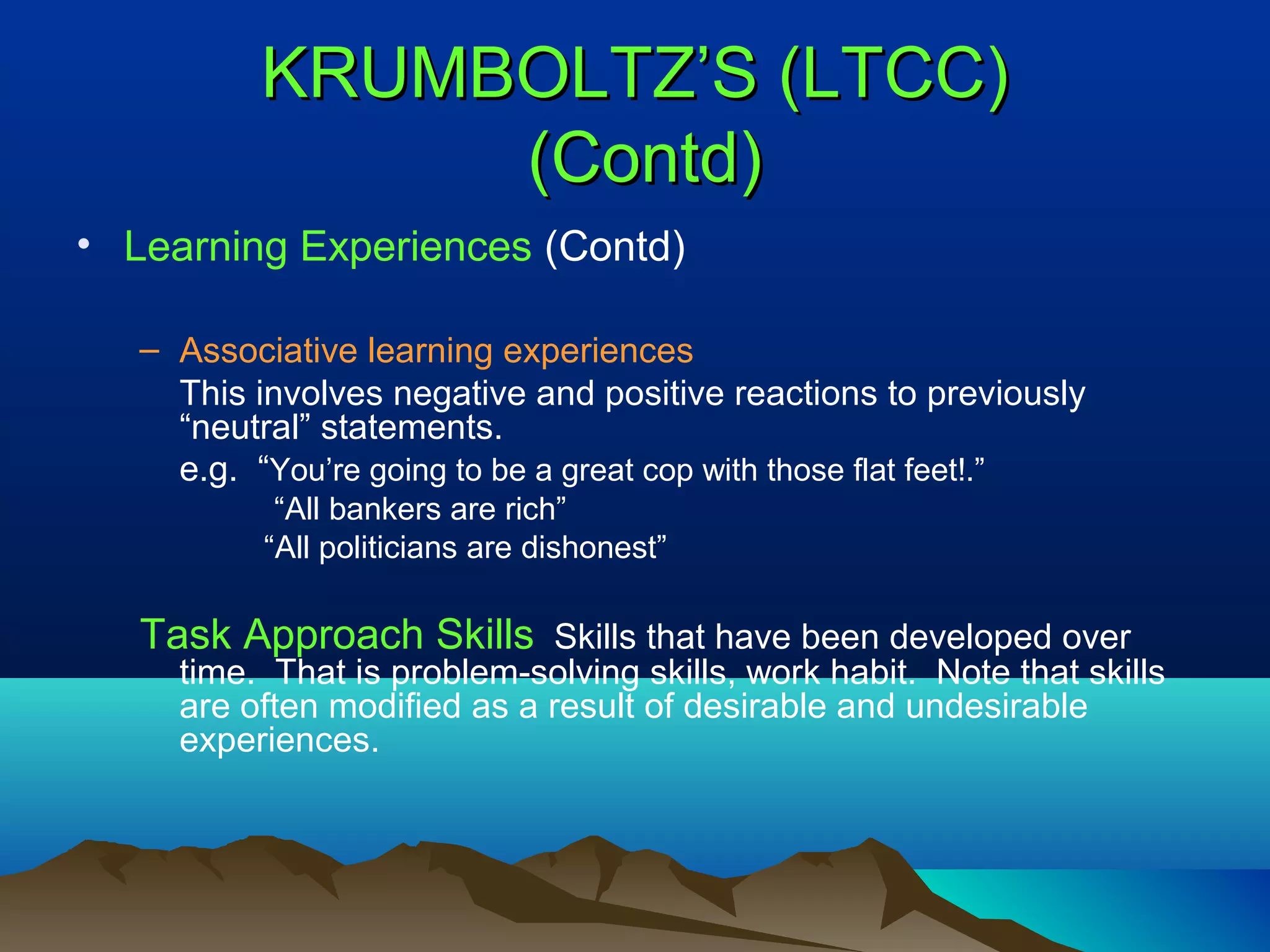 Coun 915 Krumsboltz Learning Theory Of Career Counseling Final PPT Coun 915 krumsboltz learning theory of career counseling final ppt