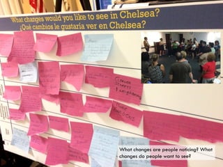 What changes are people noticing? What
changes do people want to see?
 