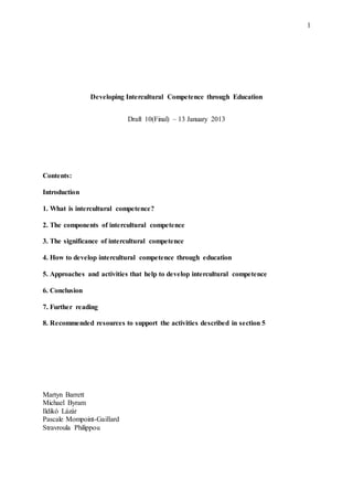 Council of europe developing intercultural competence thorough ...