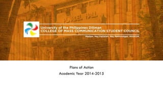 Plans of Action
Academic Year 2014-2015
 