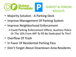 Conducted Parking Structure Site Analysis: