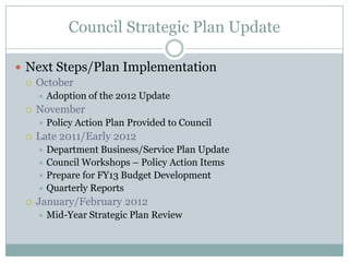 City Council Strategic Plan | PPTX | Government Support and Welfare ...