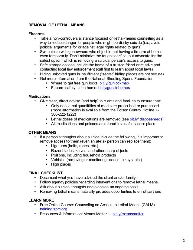 Counseling on Access to Lethal Means