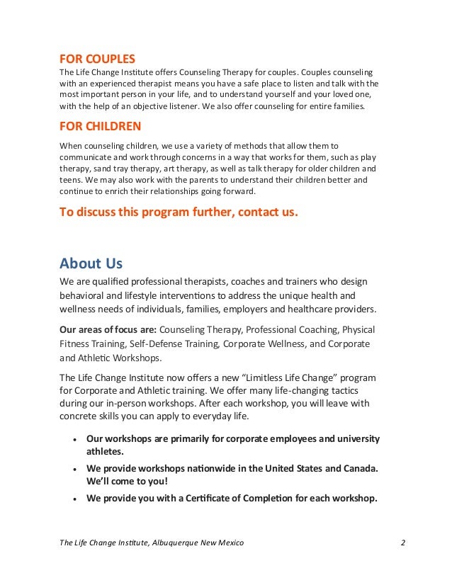 Counseling Therapy Life Change Institute