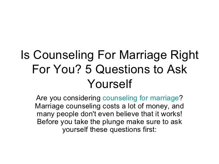 Counseling For Marriage