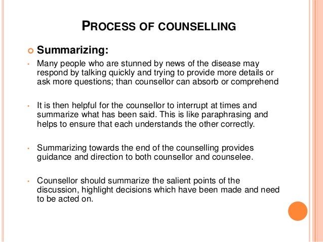 define paraphrasing and summarising in counselling