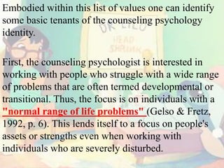 Counseling psychology identity | PPTX