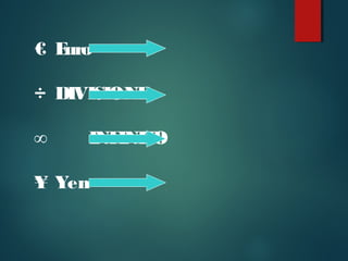 € Euro
÷ DIVISIONE
∞ INFINITO
¥ Yen
 