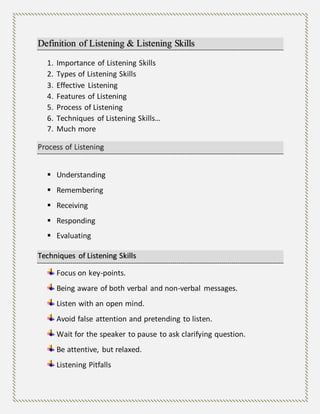 Counseling skills, and responding, active listening | DOCX