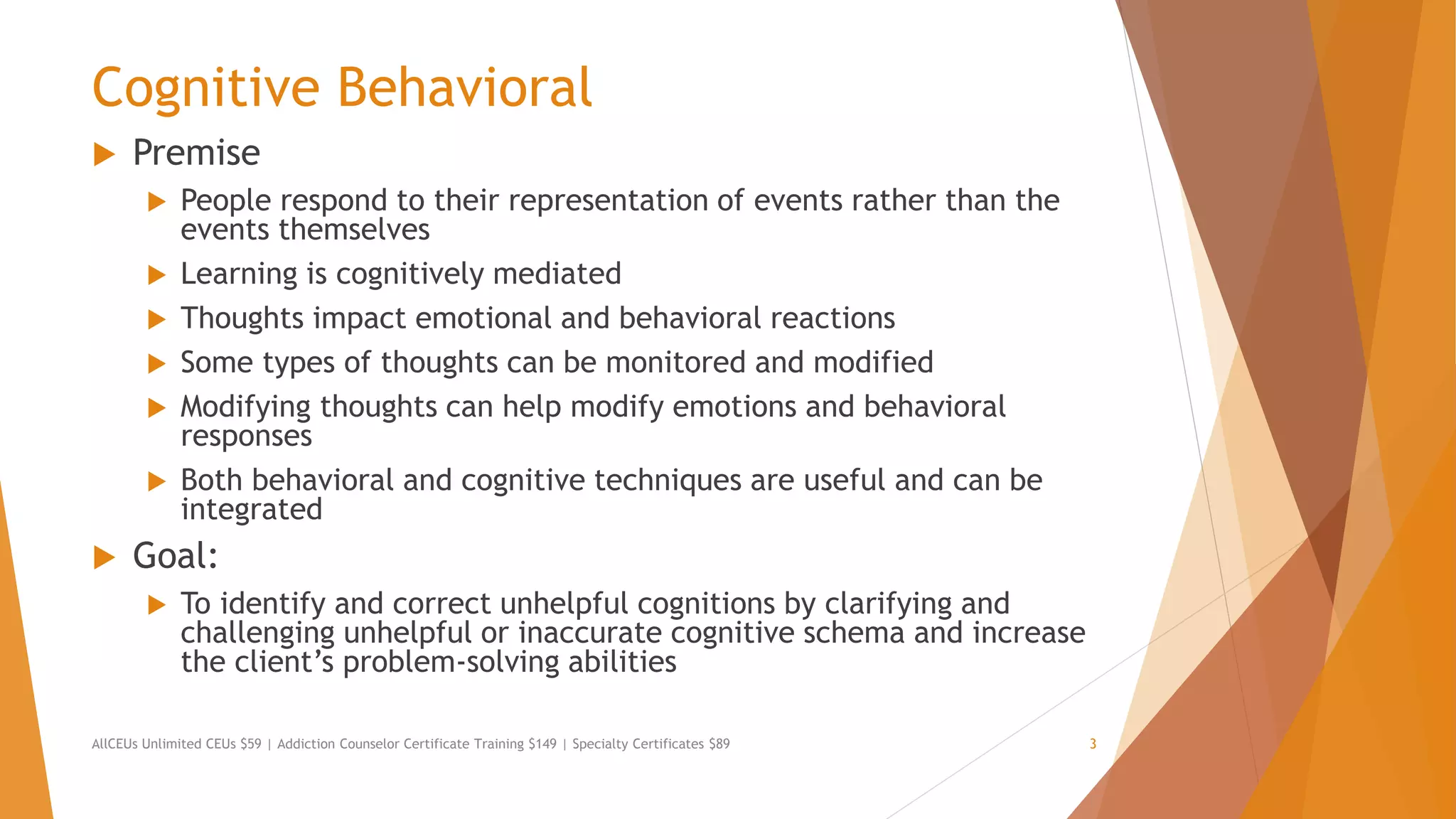 Counseling theories-Addiction Counselor Exam Review | PPTX