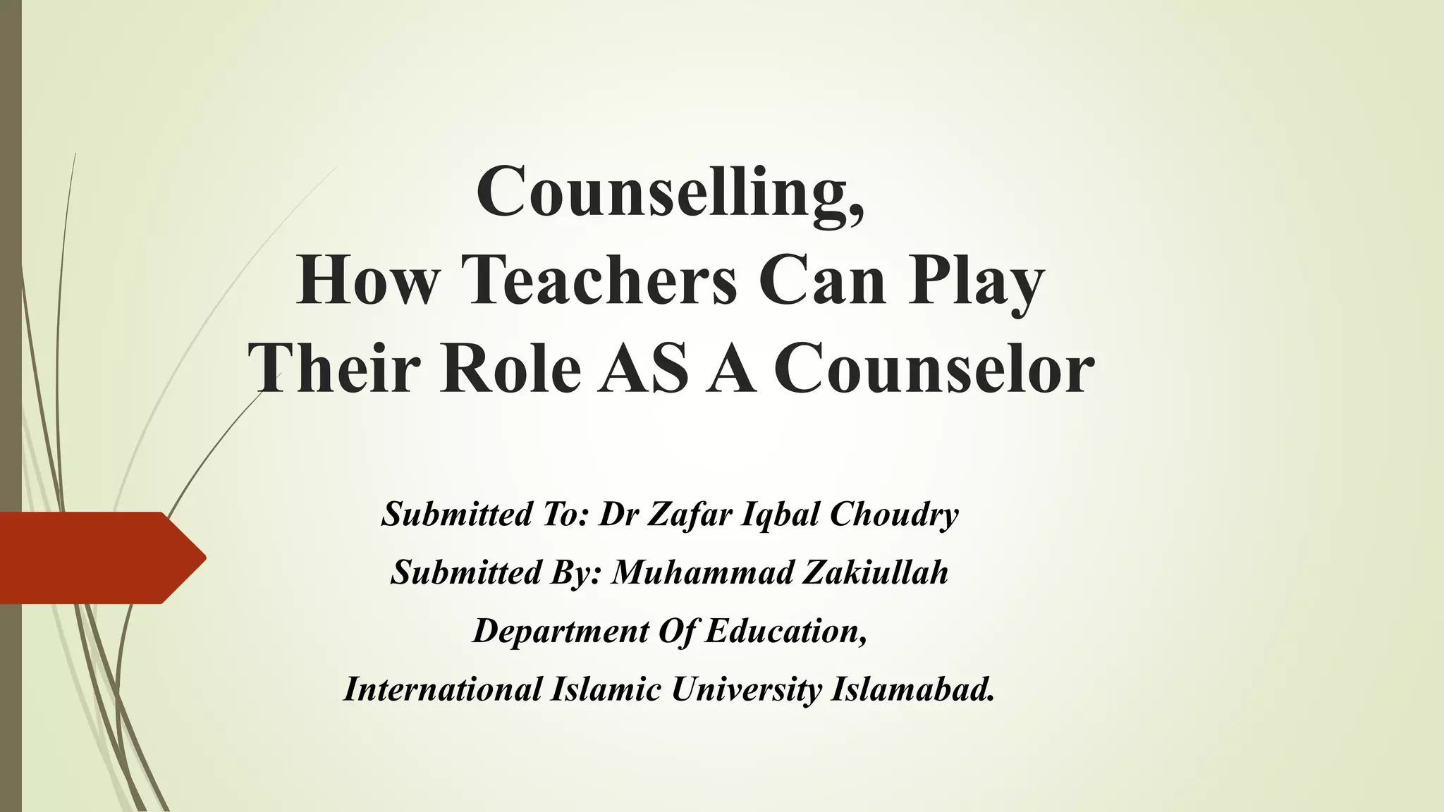 Teacher As A Counselor | PPTX