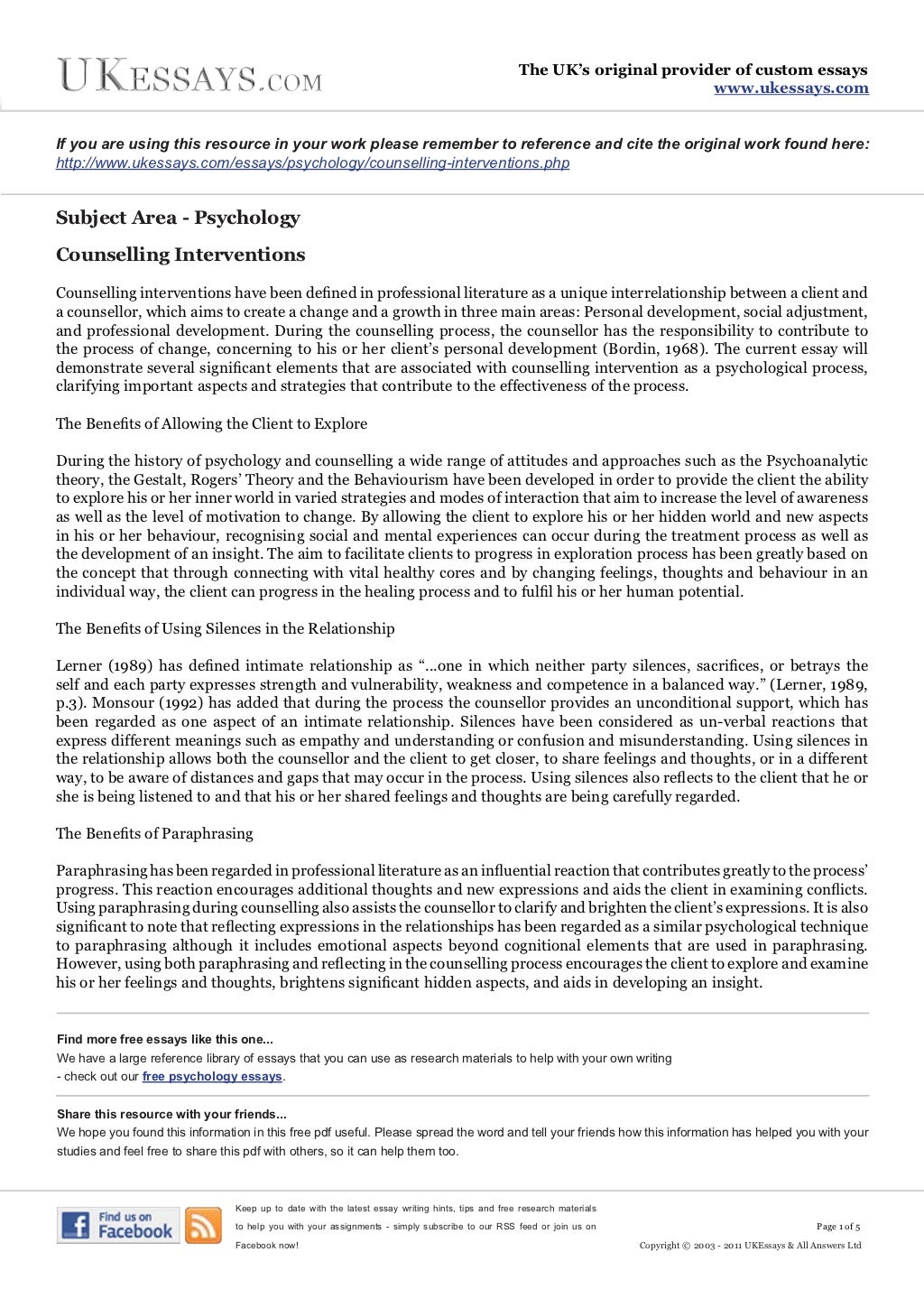 Short essay about counseling picture