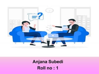 Anjana Subedi
Roll no : 1
 