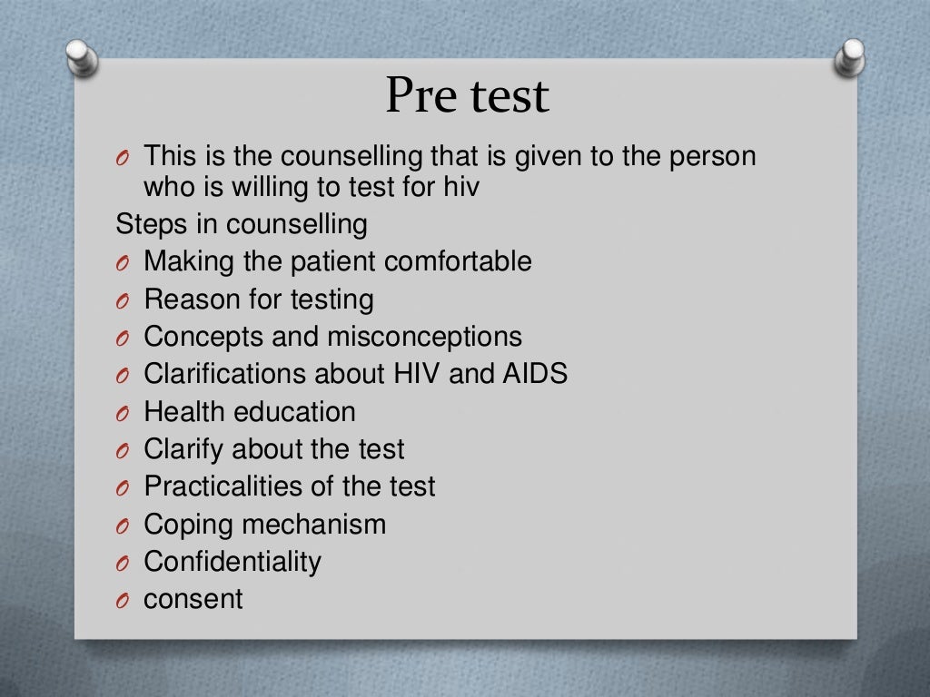 Counselling in hiv