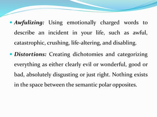 Awfulizing Examples Counselling in educational settings | PPTX